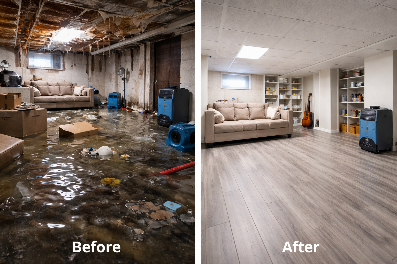 Water Restoration Before and After